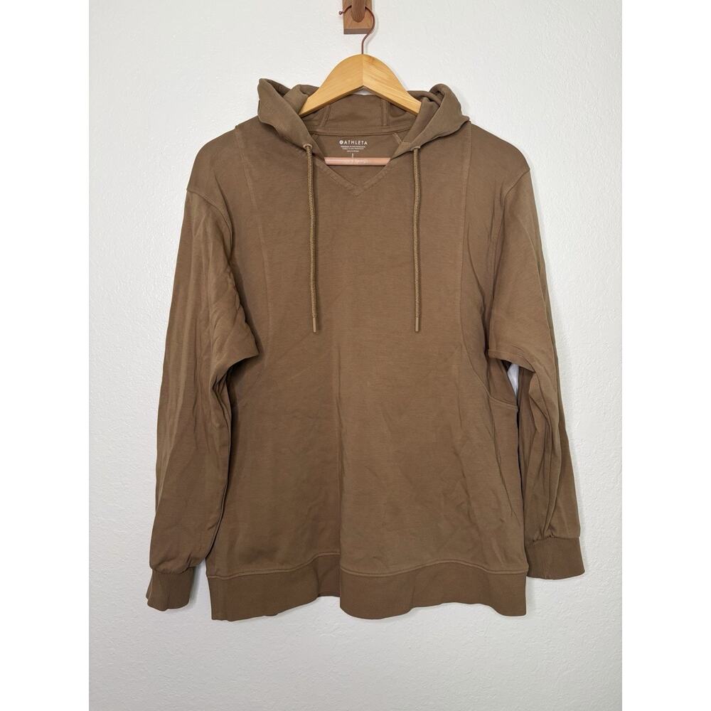 Athleta Sundown Pullover Hoodie Size Small Big Sur Brown